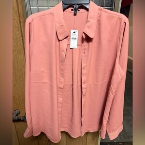 Express Coral Button-Up Shirt